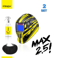 SET 2 Samostmievacia zváracia kukla KWX730MAX 2,5! 1/1/1/2 KOWAX + NanocClean 200ml + kožený chránič krku KOWAX