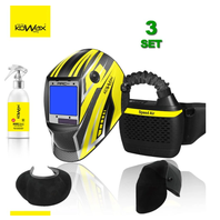 SET 3 Filtračne ventilačná jednotka KOWAX Speed Air ARC+ Samostmievacia zvárací kukla KWX820 + NanoClean 200ml + ochrana krku + ochrana hlavy KOWAX